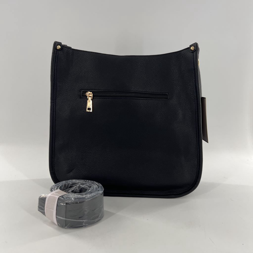 vegan leather & tweed crossbody