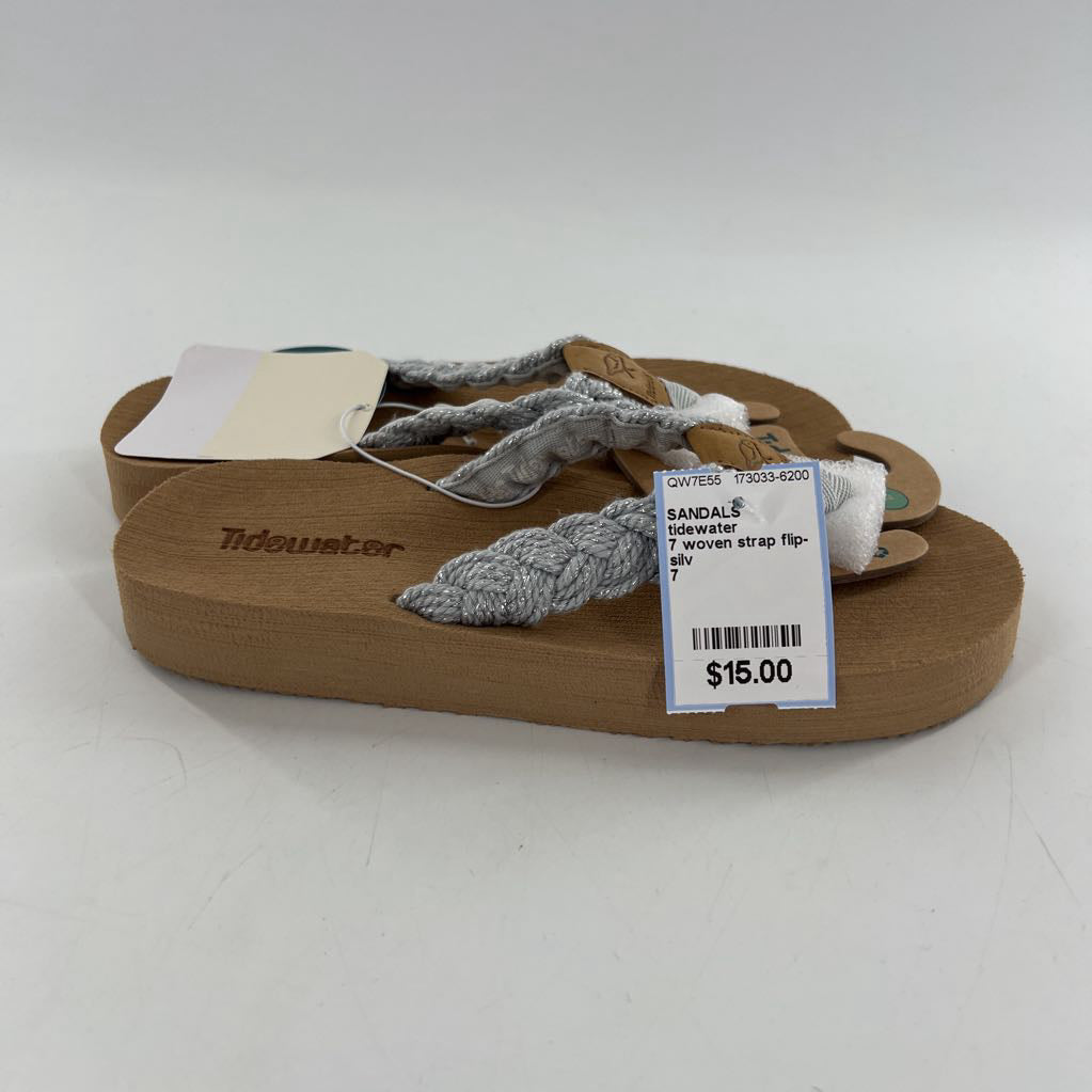 7 woven strap flip-flops