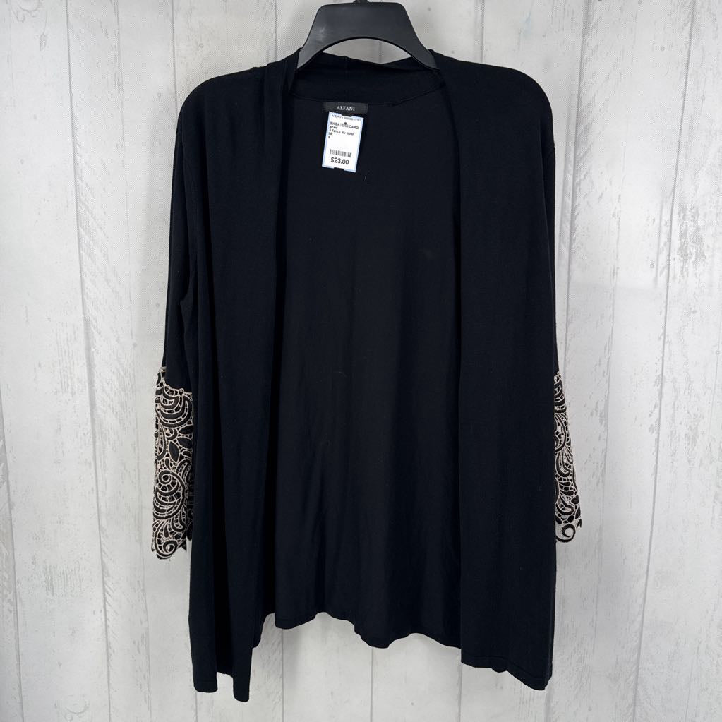 S fancy slv open front cardi