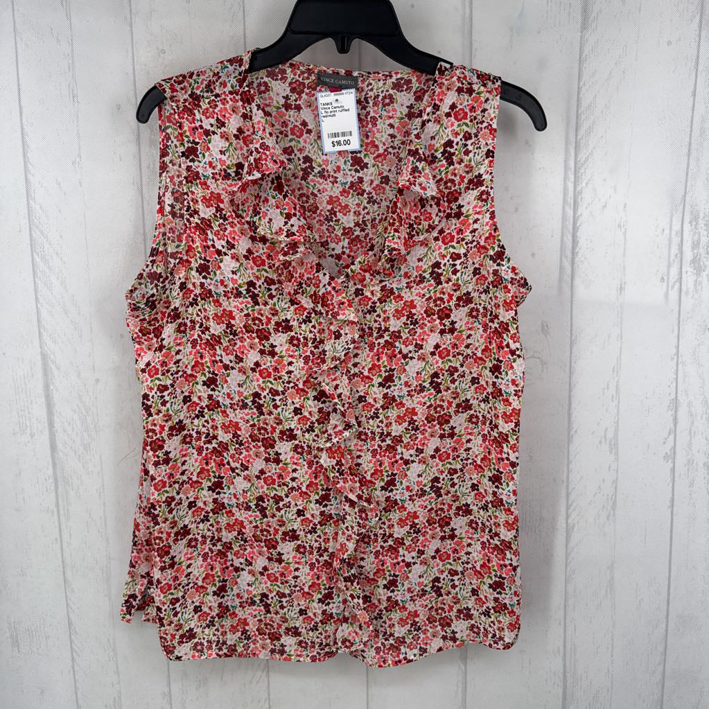 L flo print ruffled tank