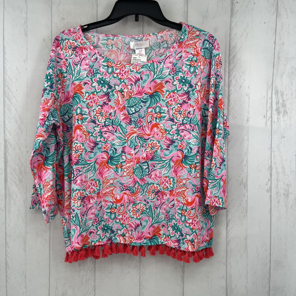 LP 3/4 slv flamingo top