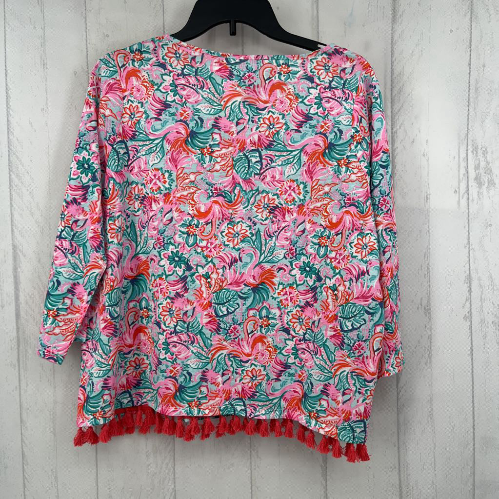 LP 3/4 slv flamingo top