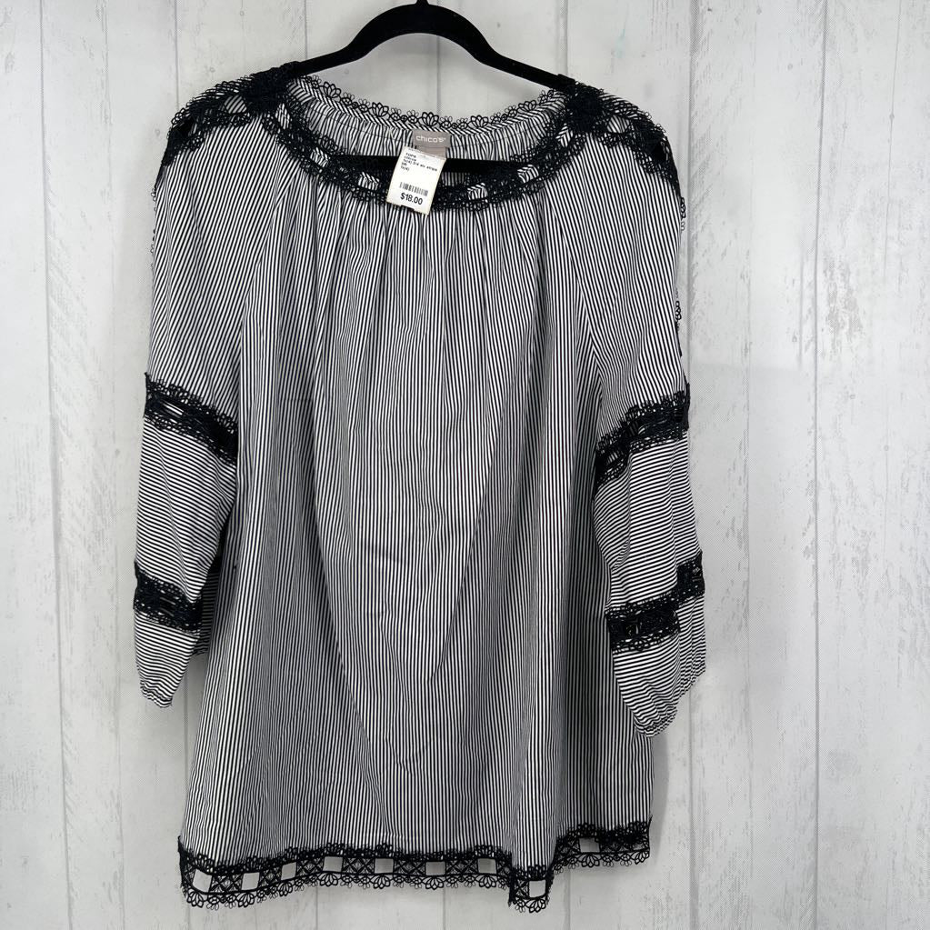 1x(4) 3/4 slv stripe top