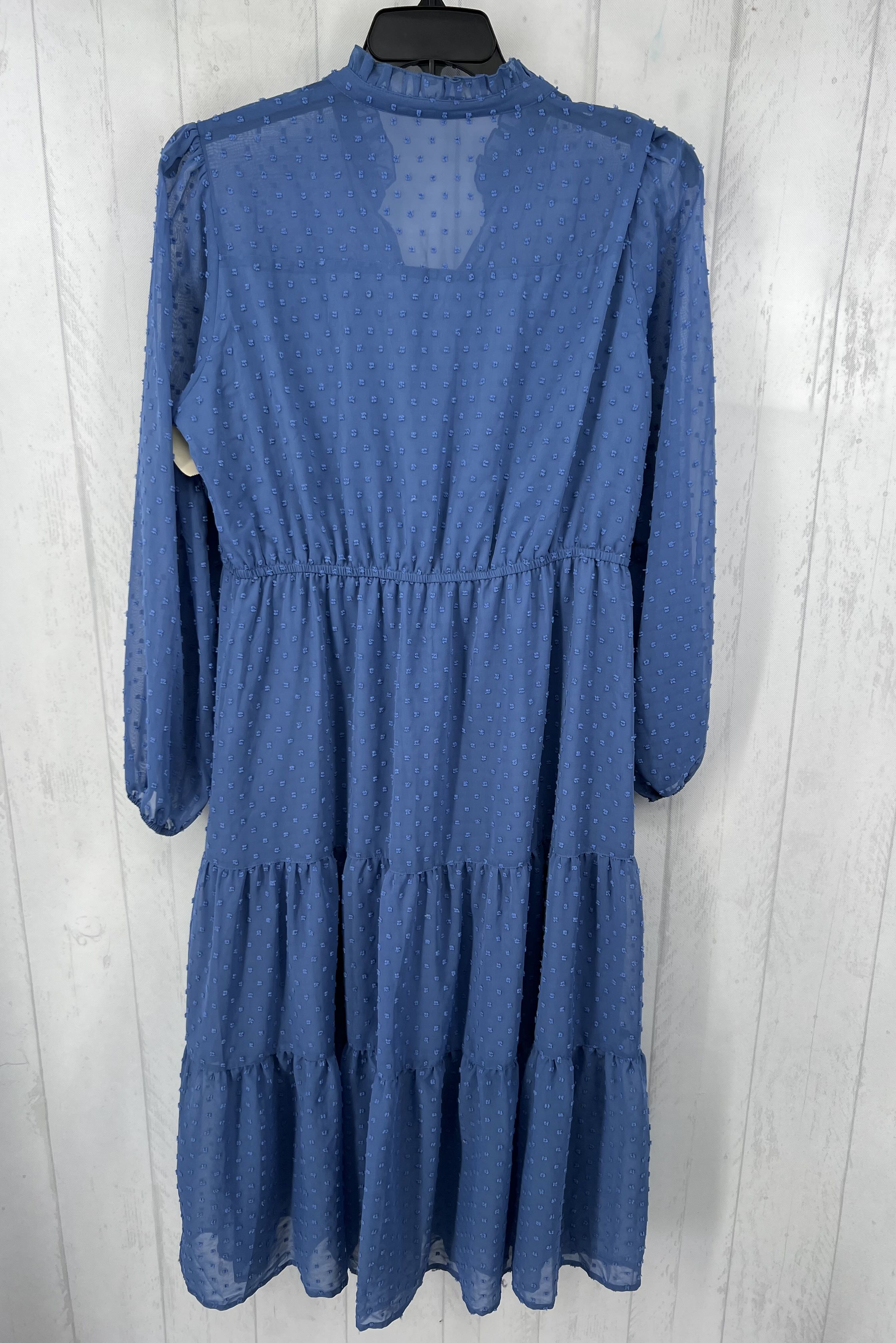 XL l/s textured tiered ruffle maxi dress