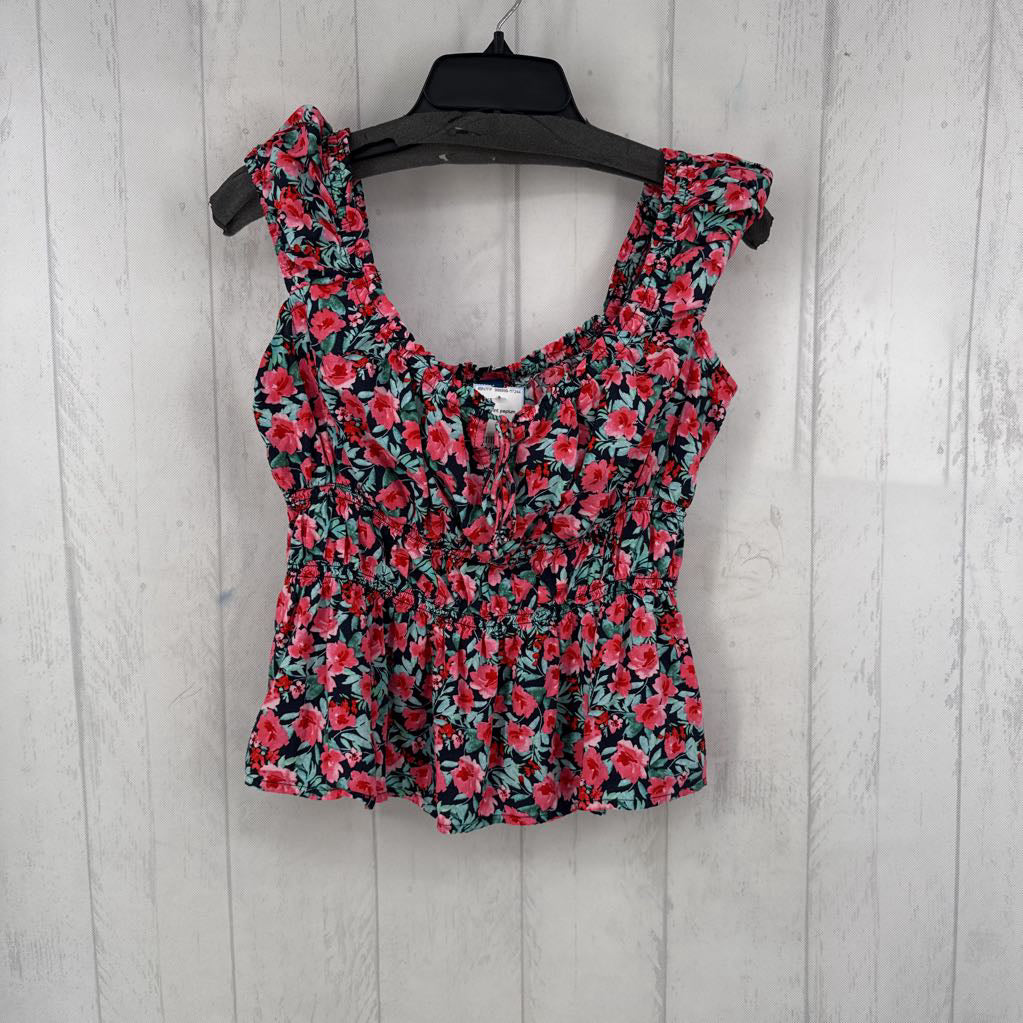 M flo print peplum tank