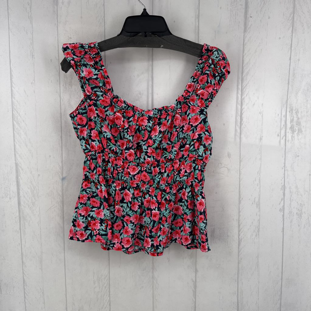 M flo print peplum tank