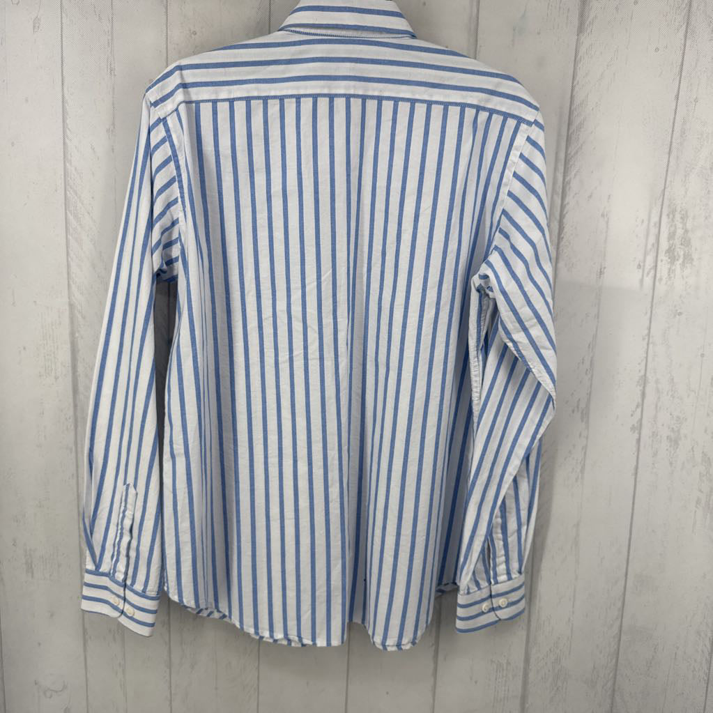 L striped button down l/s top