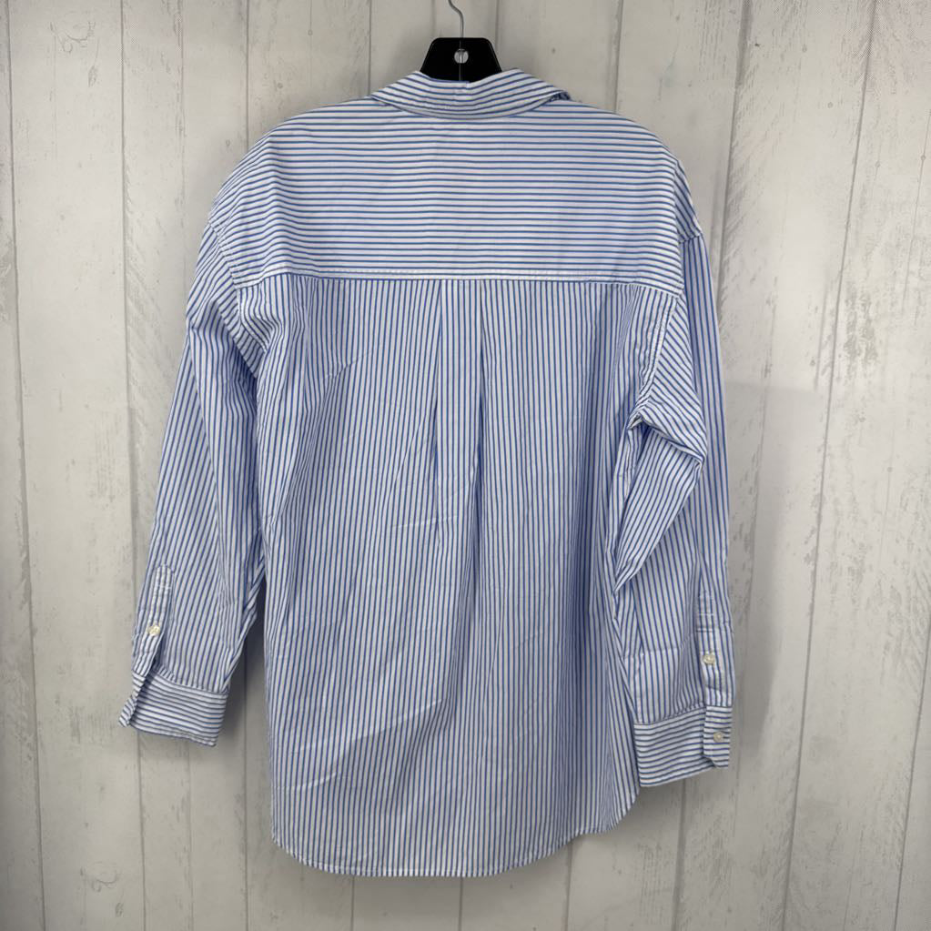 S striped button down l/s top