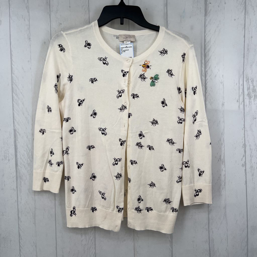 M embelished bumblebee print cardi