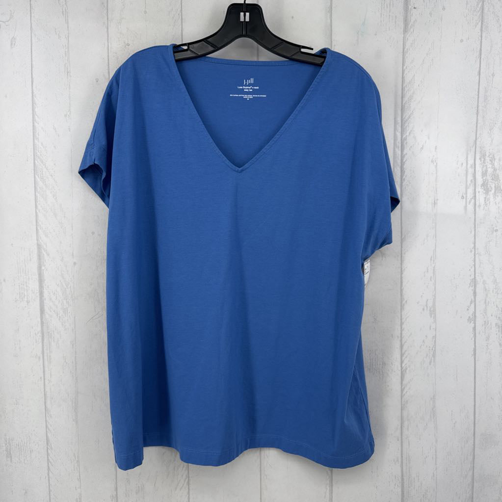 M v-neck cap slv tee