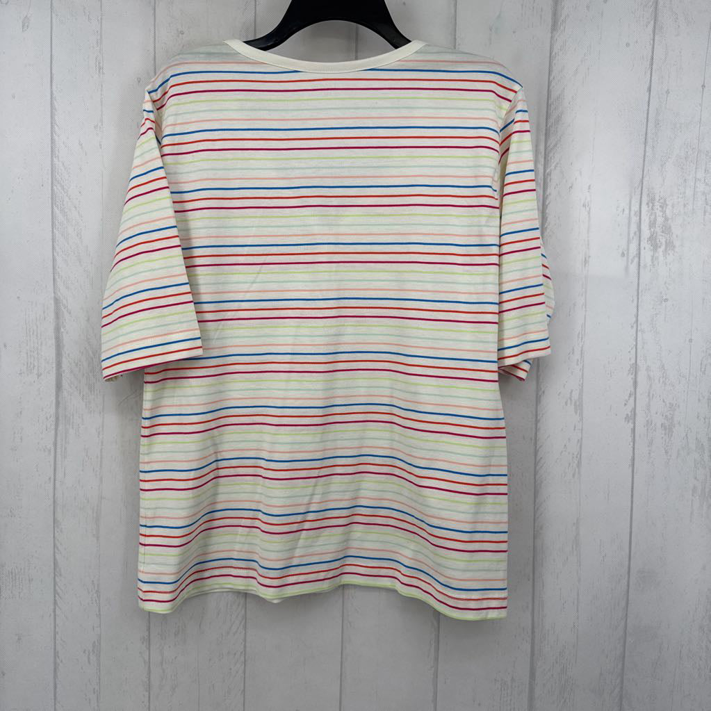 L v-neck striped s/s tee