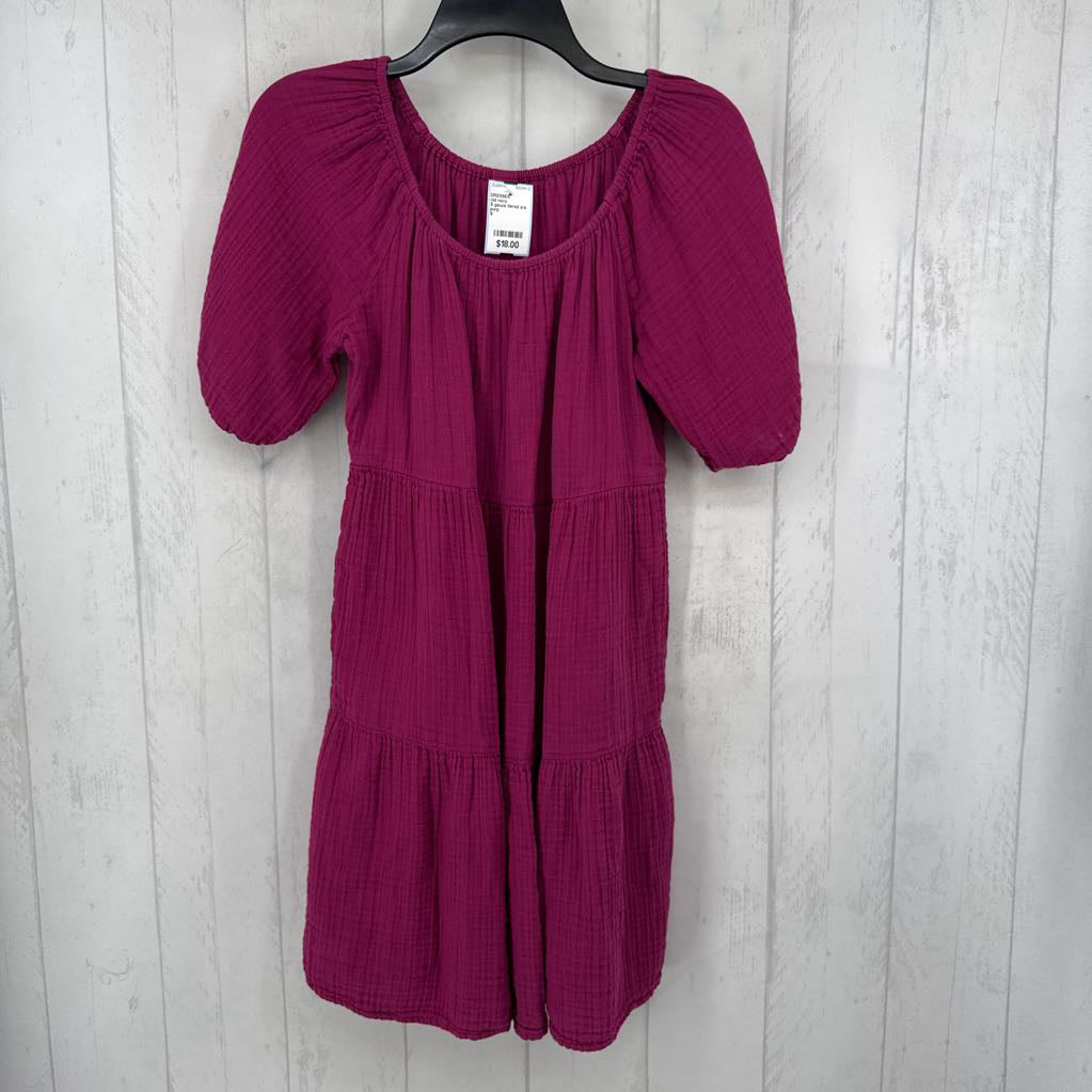 S gauze tiered s/s dress