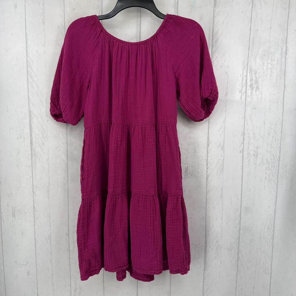 S gauze tiered s/s dress
