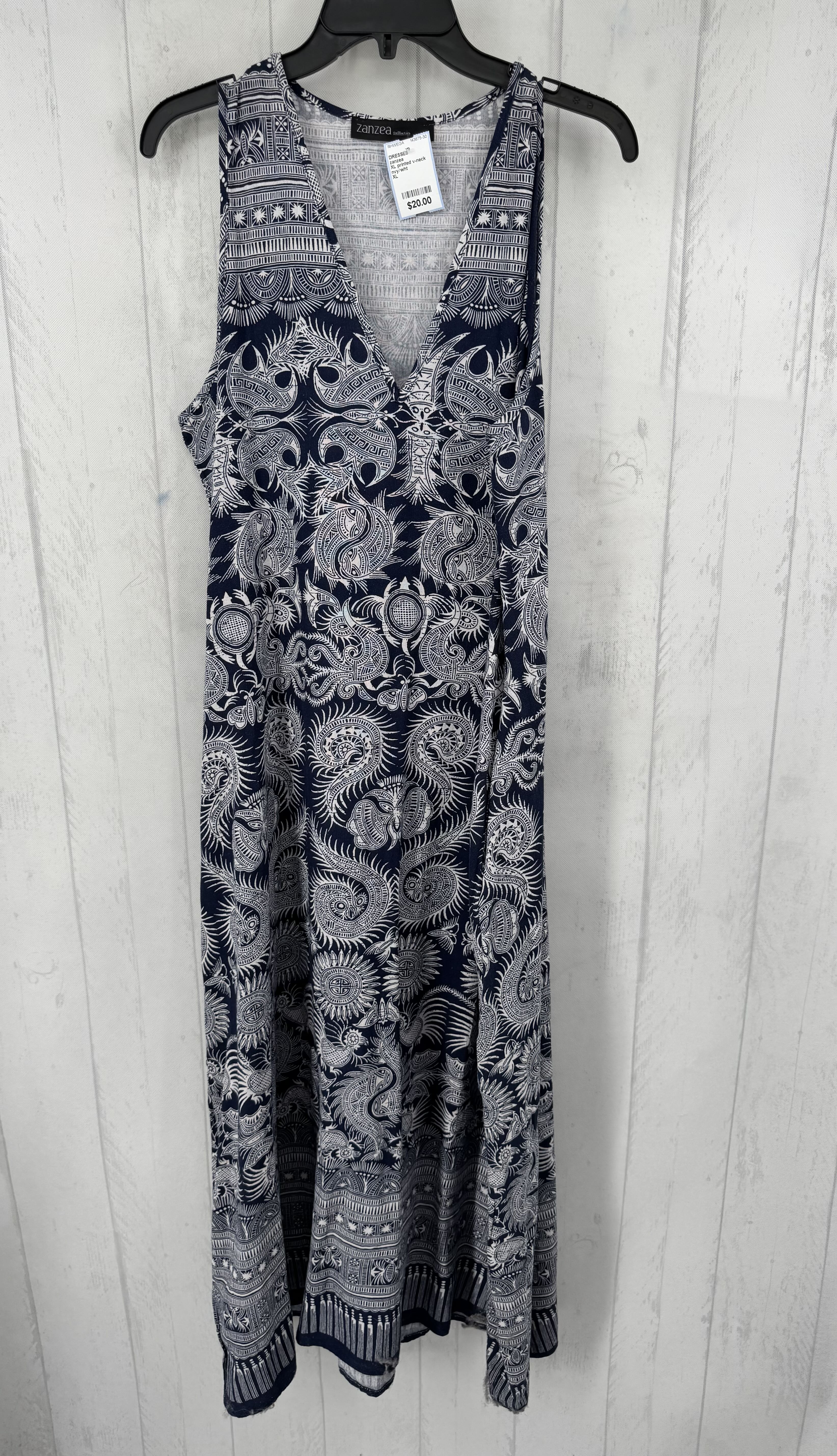 XL printed v-neck slvls dress
