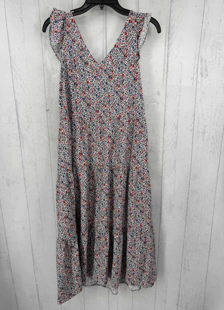 M flo print v-neck flutter slv dress