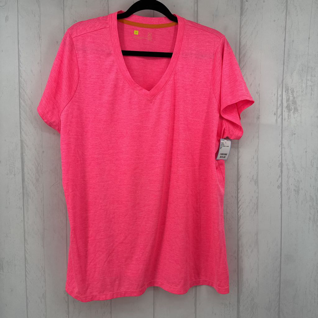 2X marled v-neck s/s tee