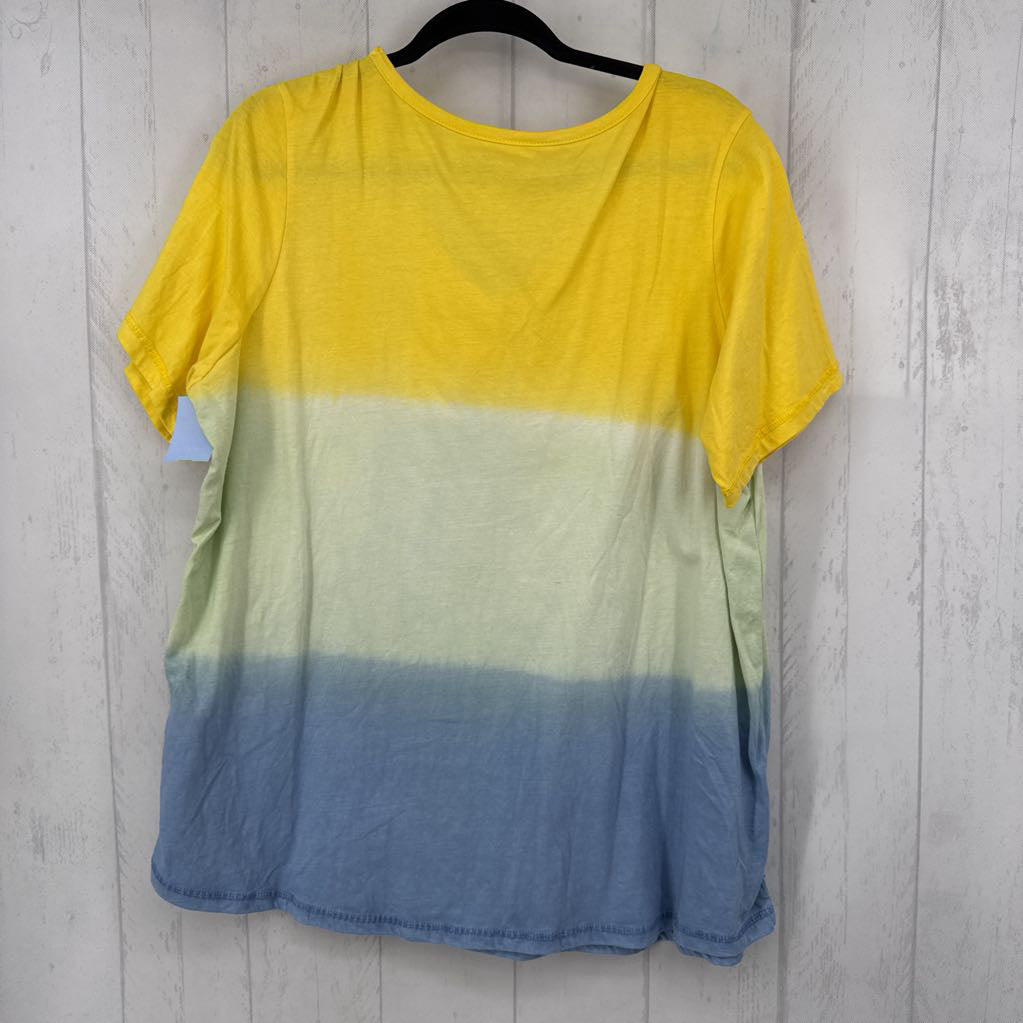 18/20 ombre v-neck s/s tee