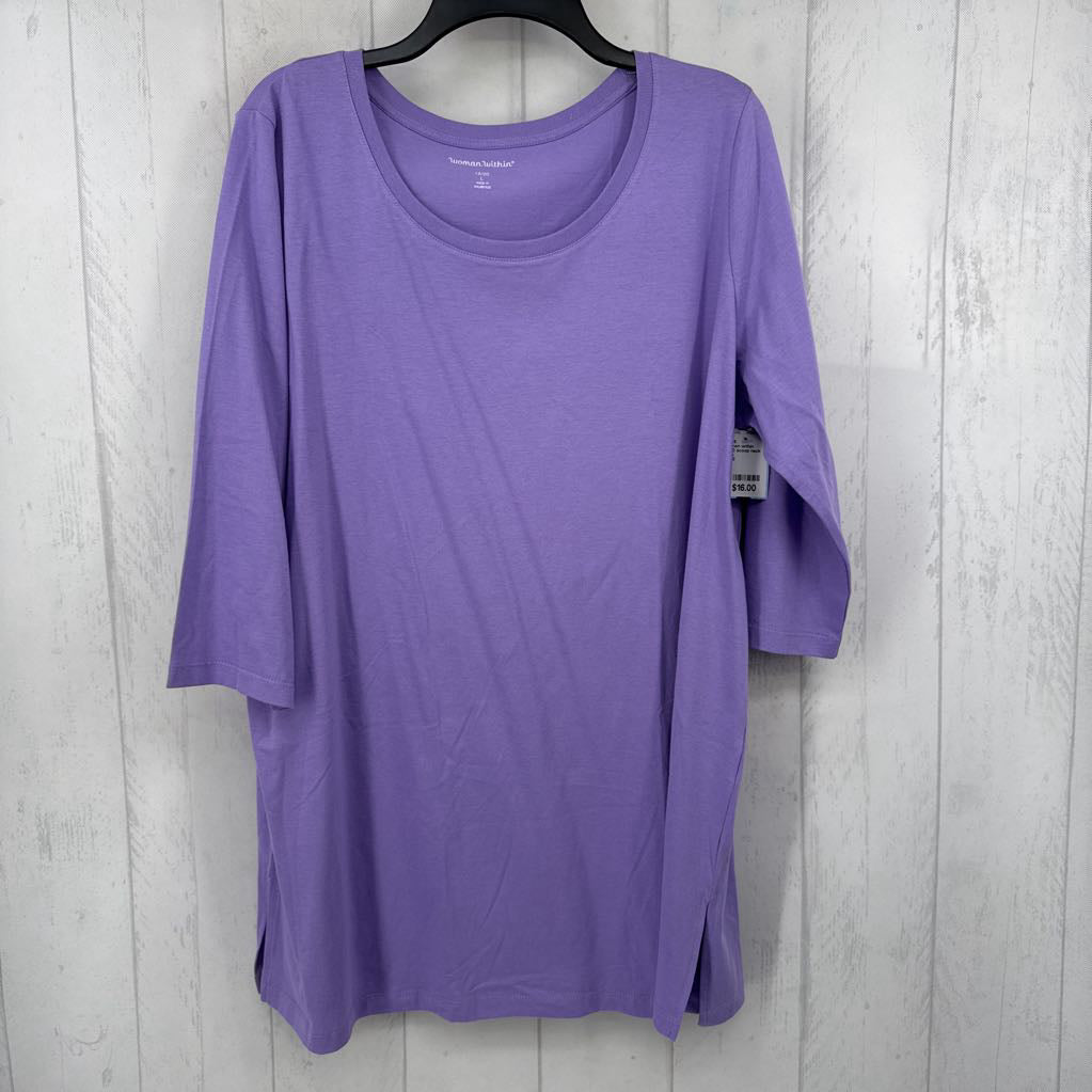 18/20 scoop neck 3/4 slv tee