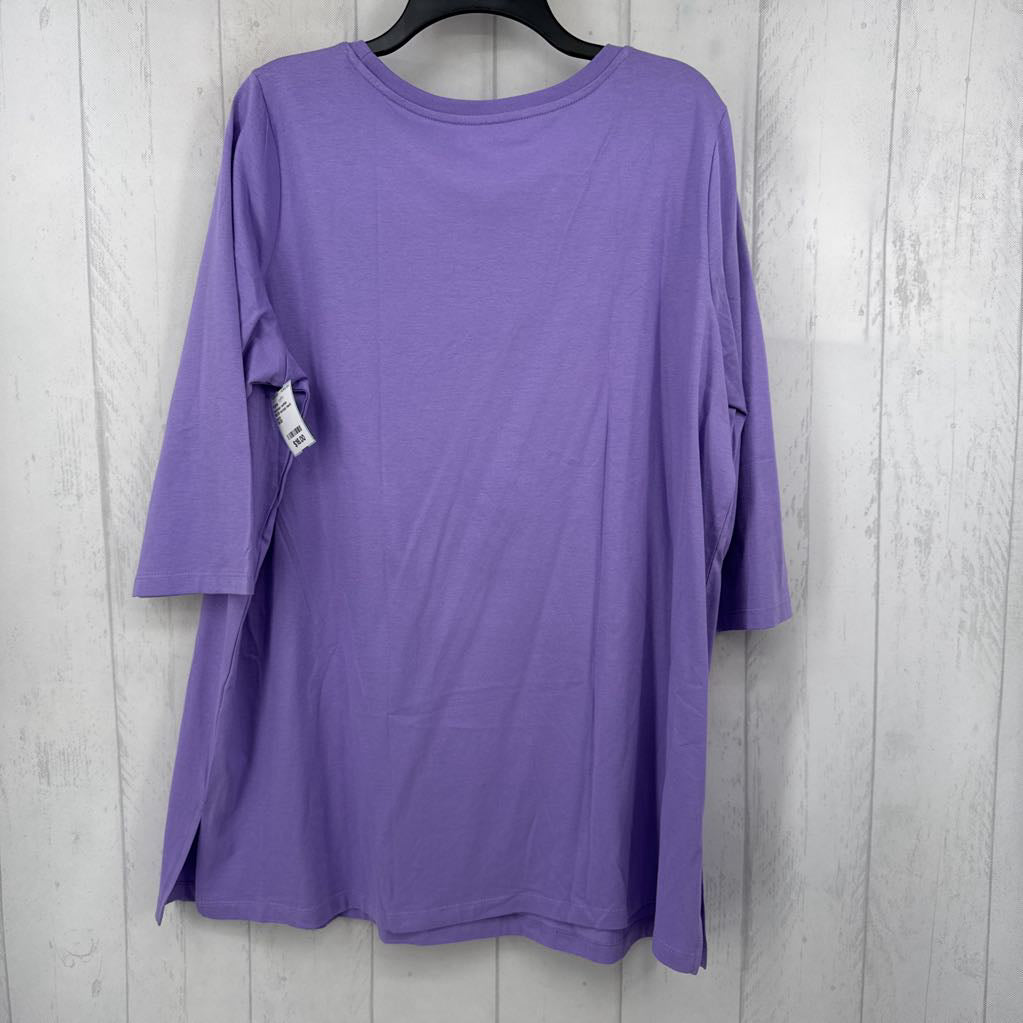18/20 scoop neck 3/4 slv tee