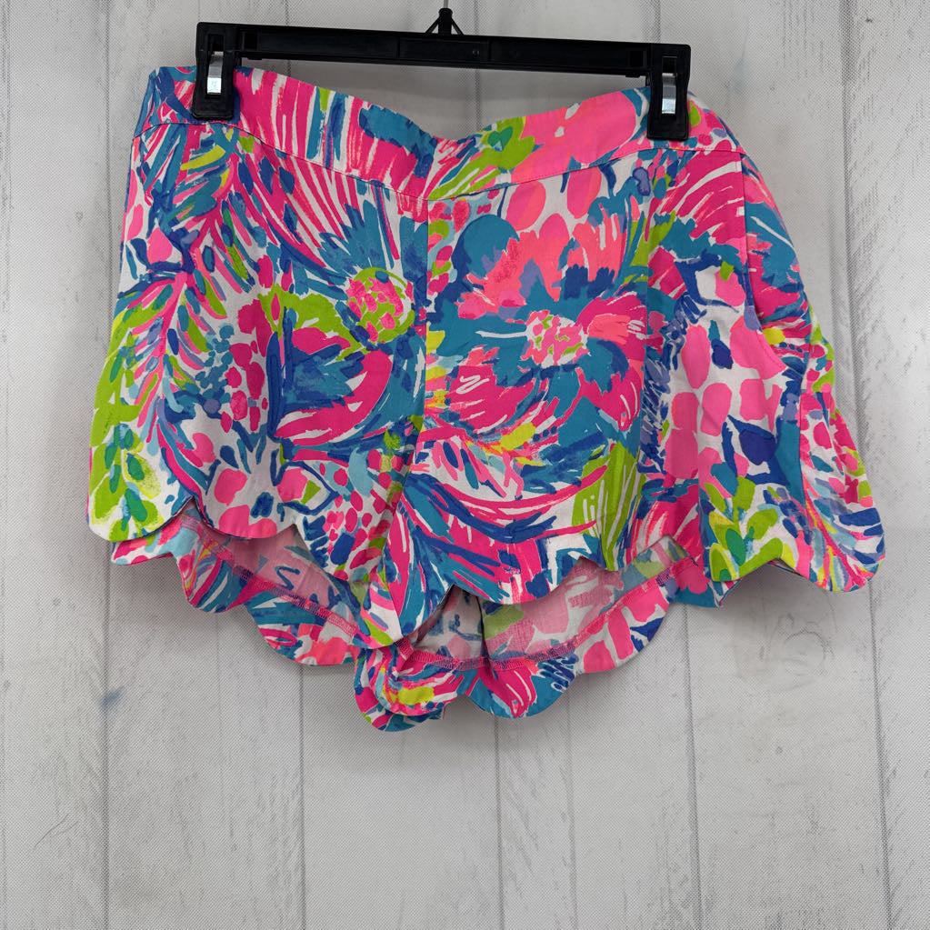XL colorful scalloped trim shorts