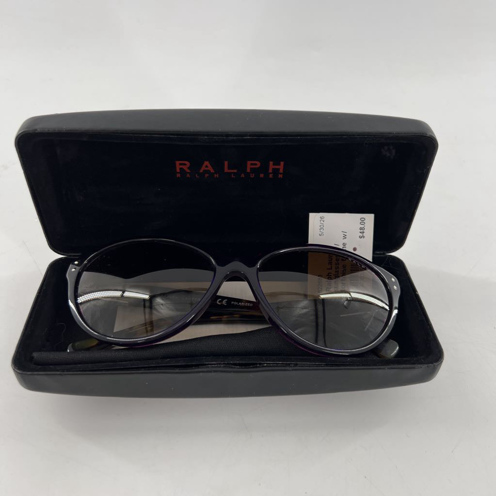Ralph Lauren sunglasses w/ tortoise frame w/ purple top layer w/ case