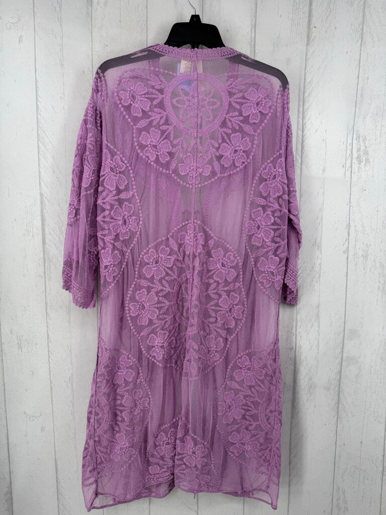 M lace tie front cover-up