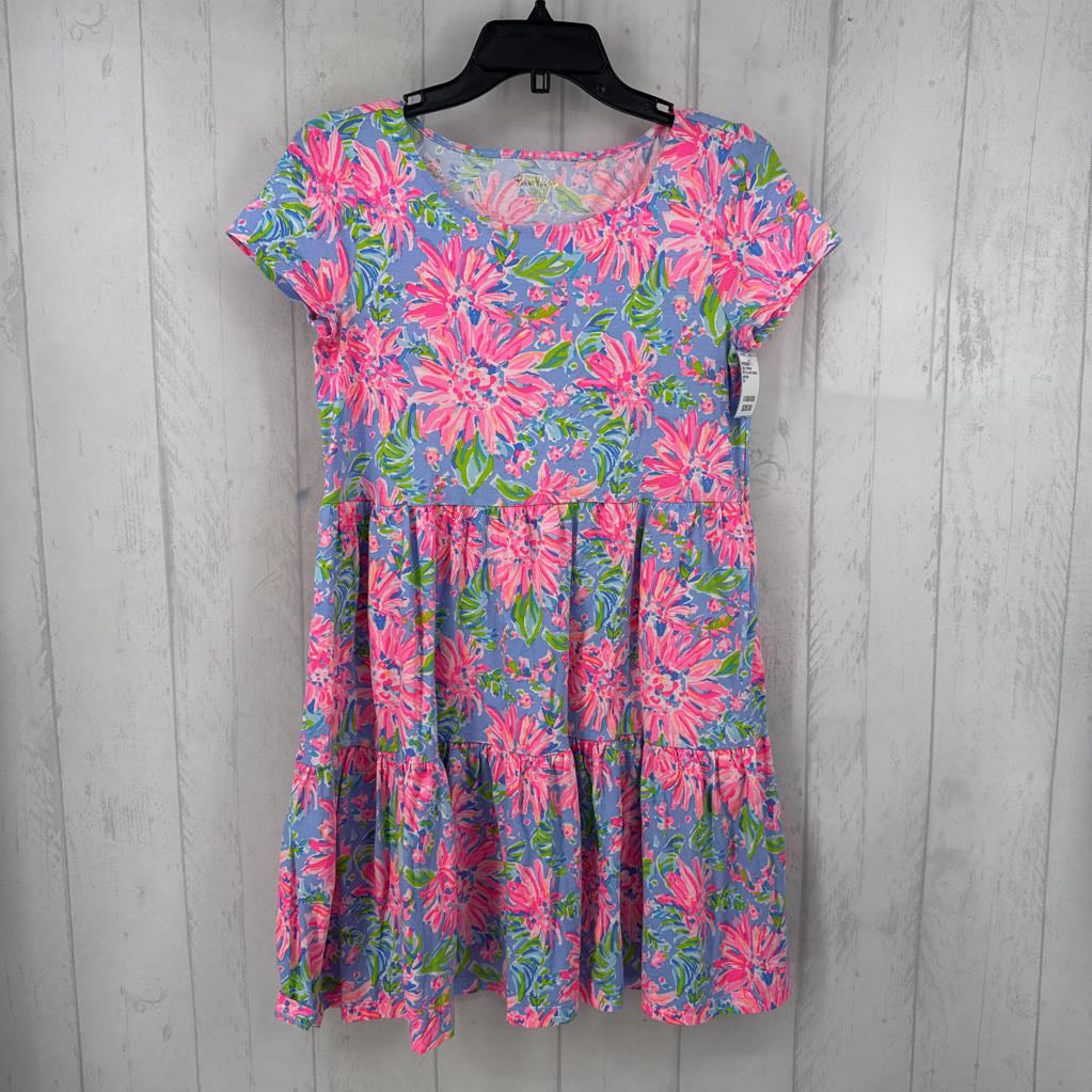 XS flo print tiered s/s dress