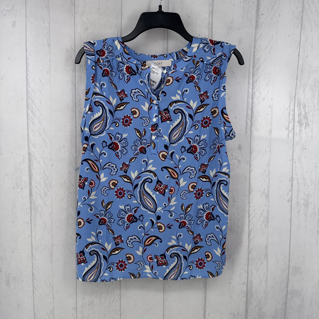 S paisley print button front tank