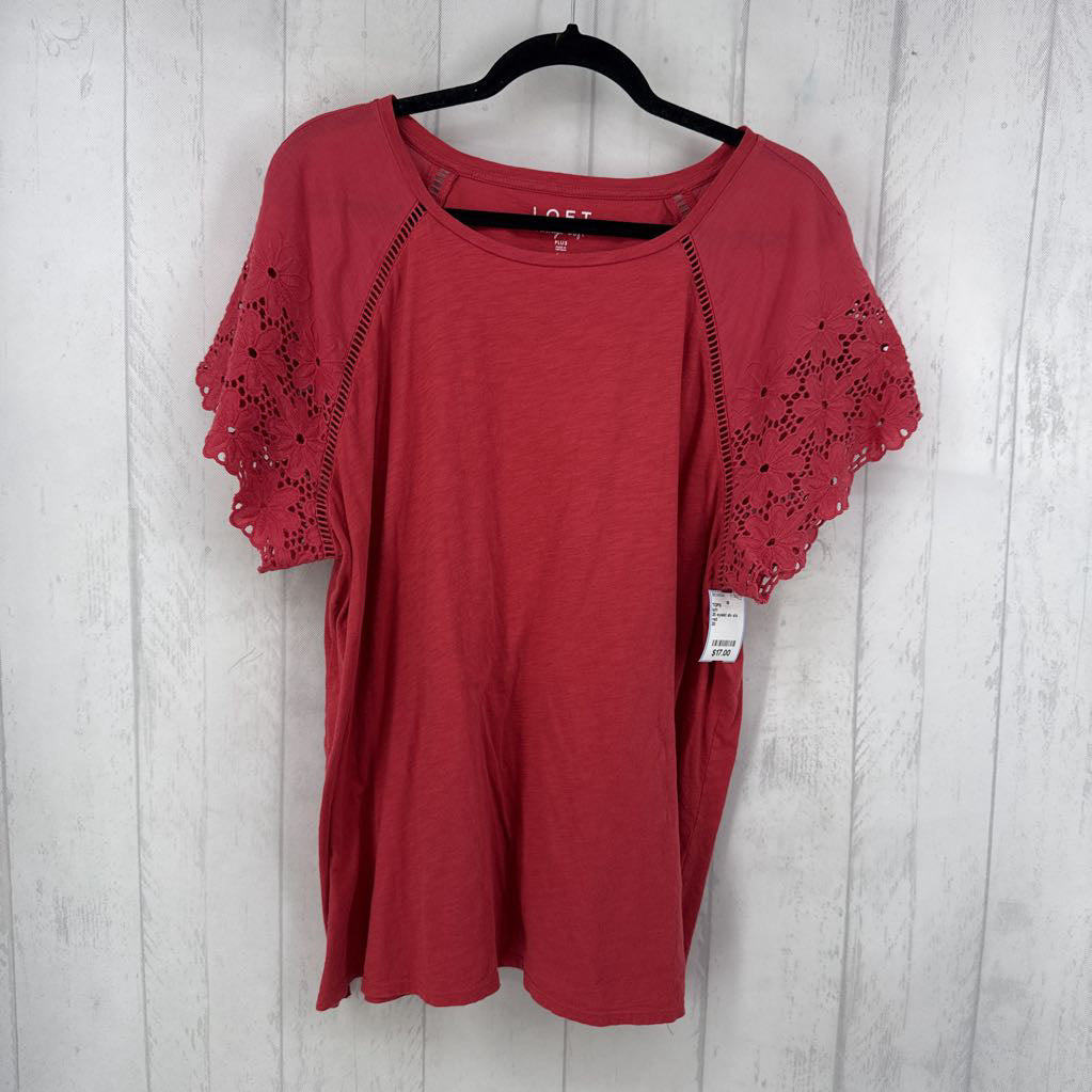 20 eyelet slv s/s tee