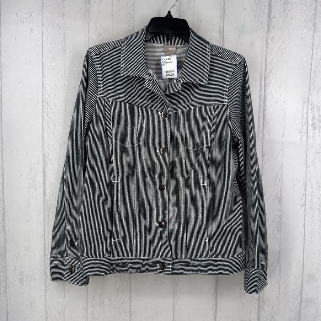 M striped denim jacket