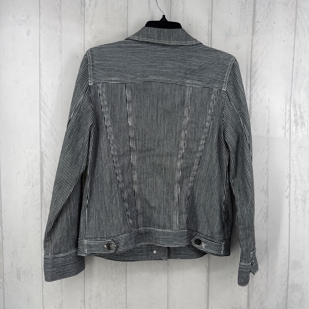 M striped denim jacket