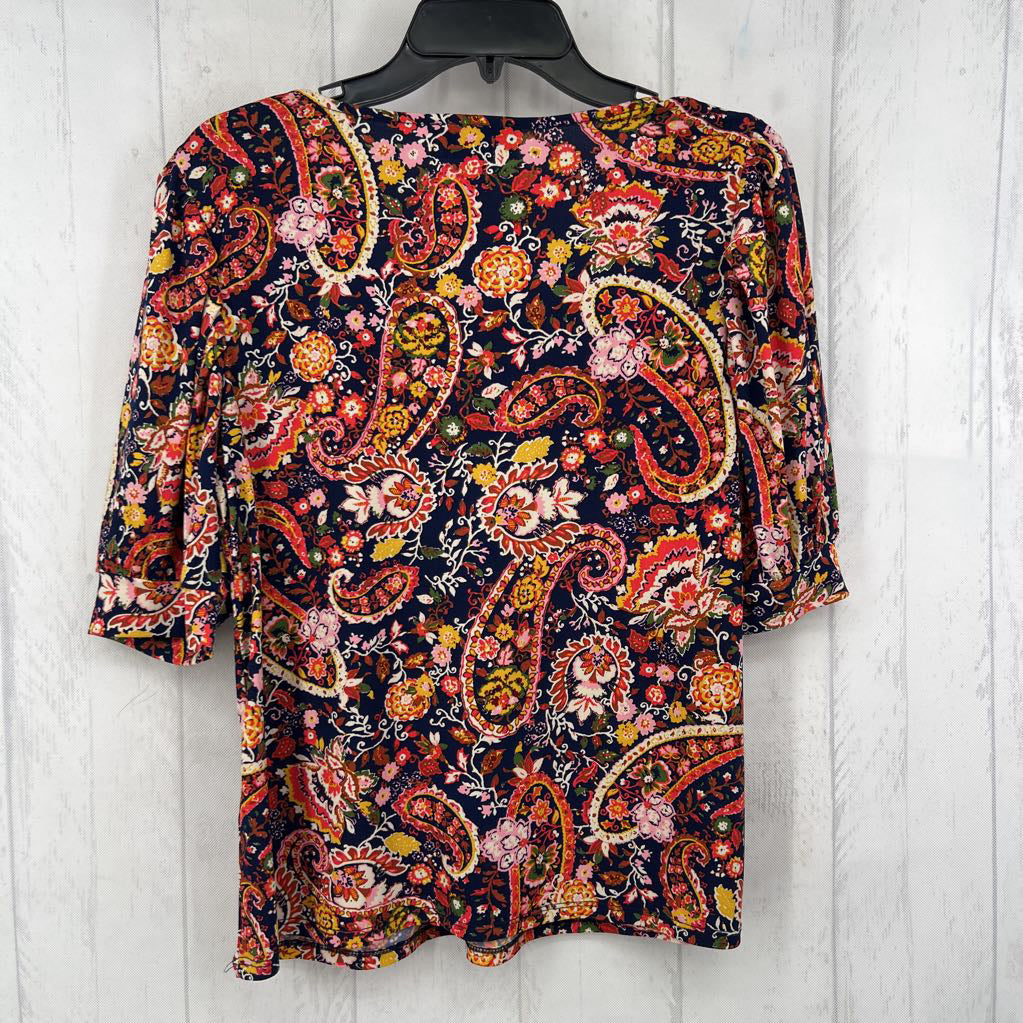 M paisley print s/s top