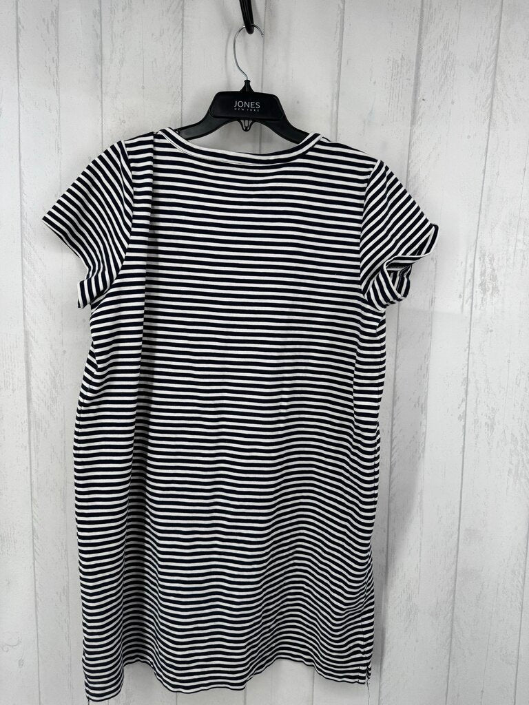 XL striped lace-up s/s dress