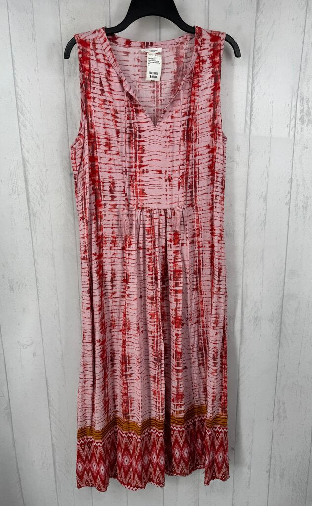 L tie-dye tassel tie slvls dress
