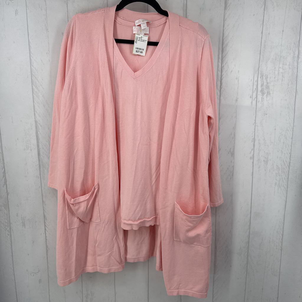 1Xp knit cardi & v-neck cami set
