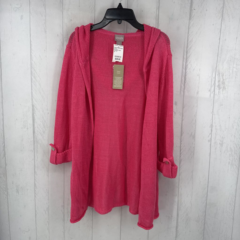 M hooded open front cardi
