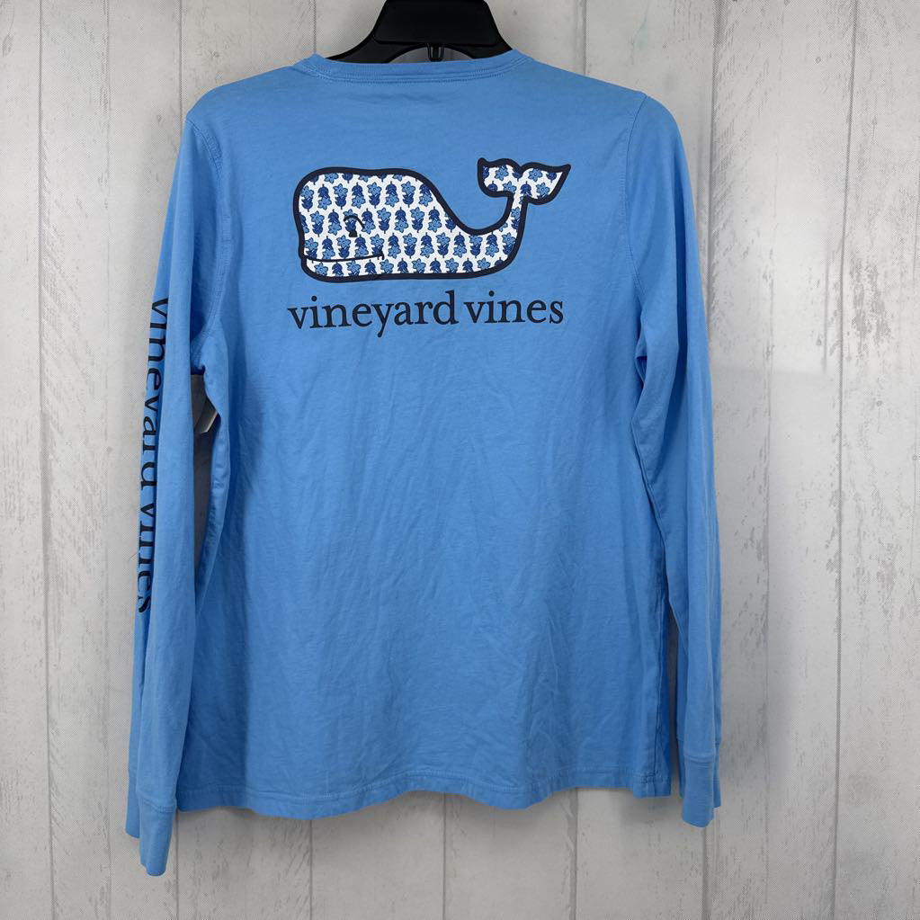 L crewneck l/s tee-floral whale