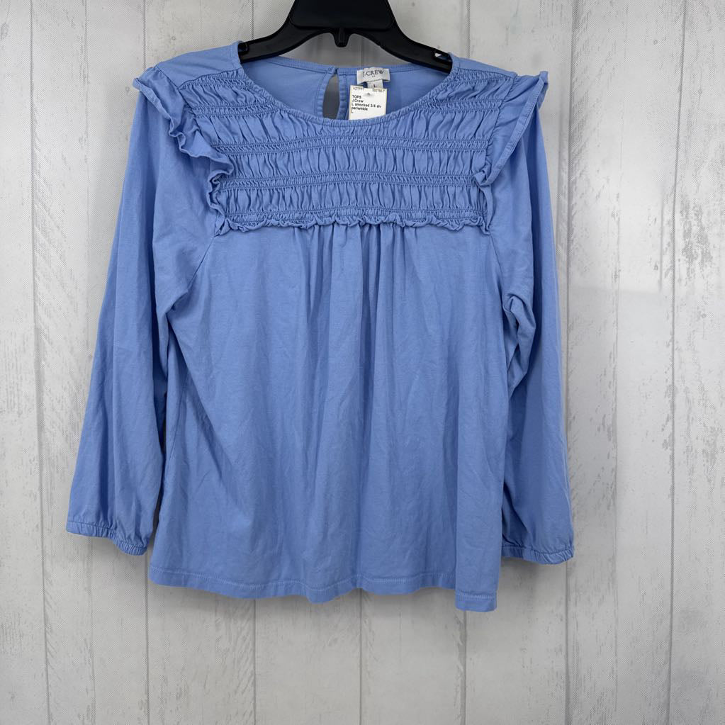 L smocked 3/4 slv top