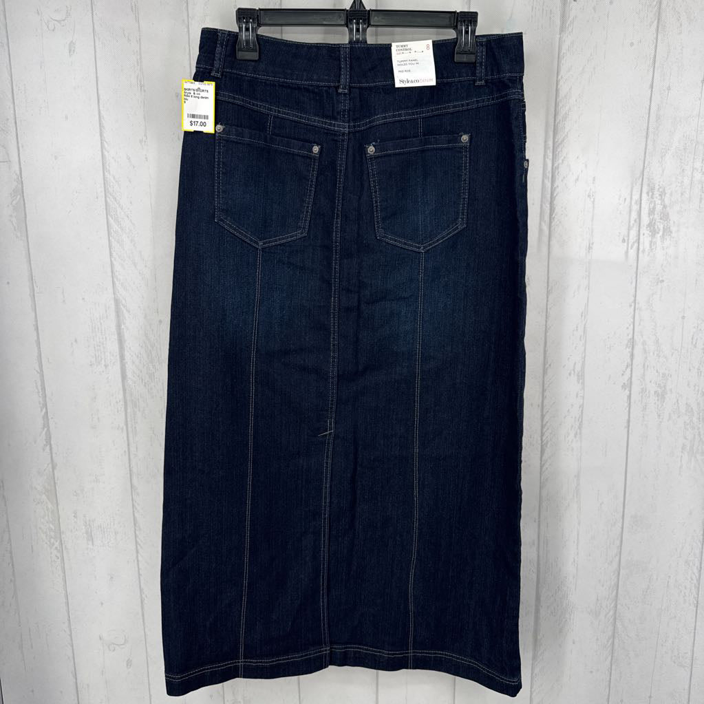R54 8 long denim skirt