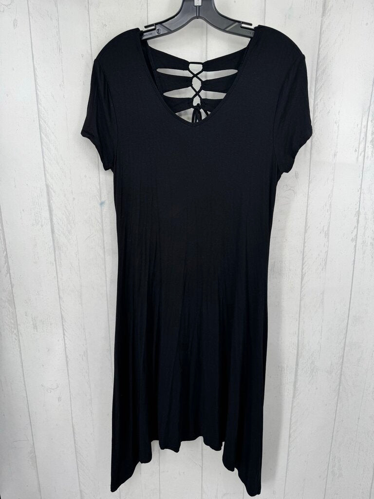 M lace-up back s/s dress