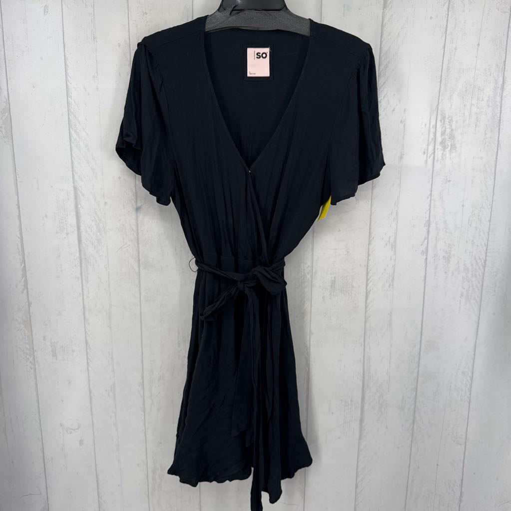 L v-neck s/s wrap dress