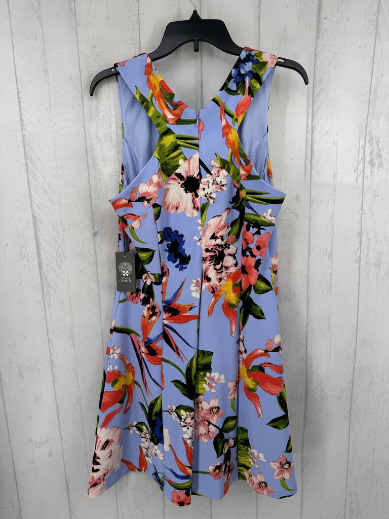 14 flo print v-neck slvls dress