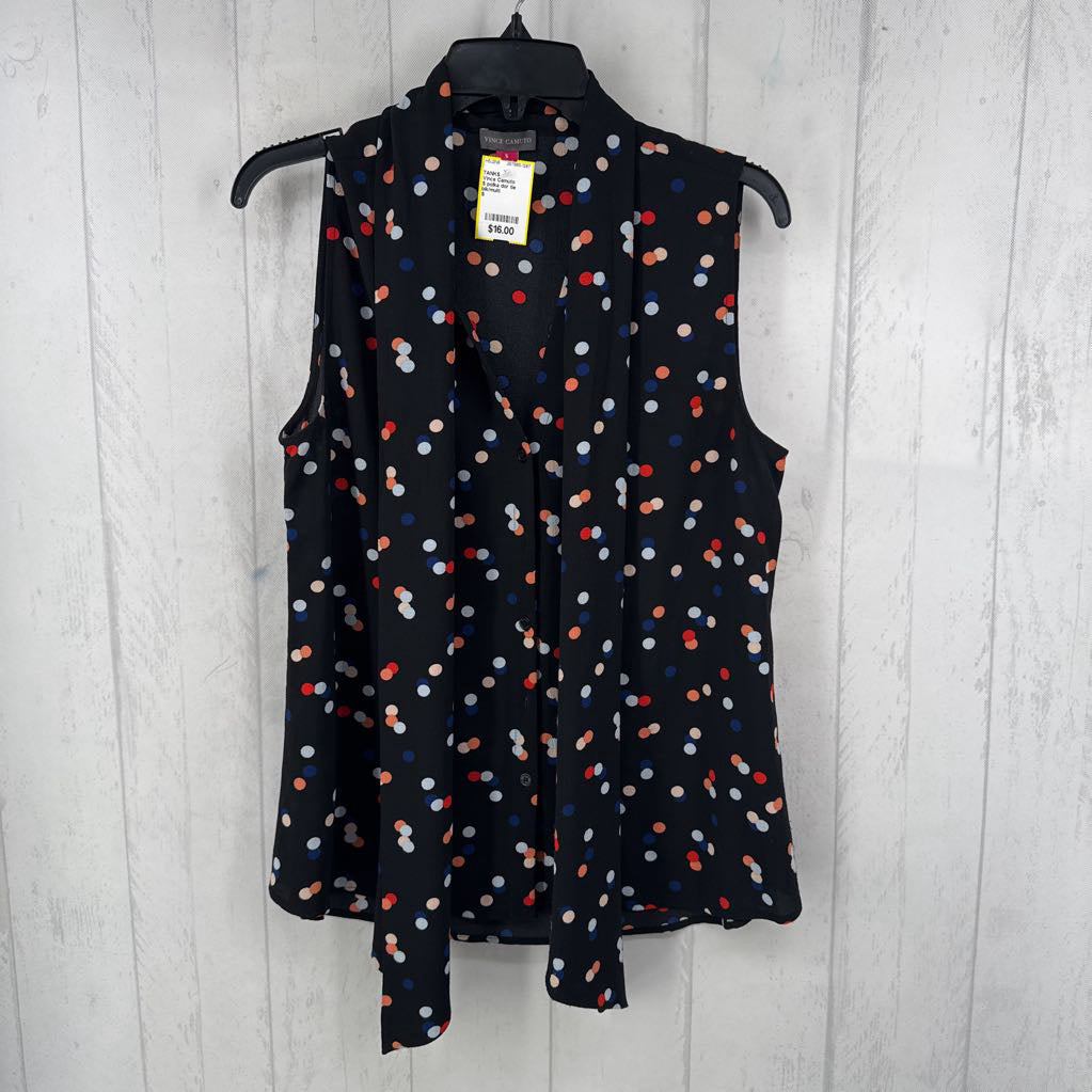 S polka dor tie front tank