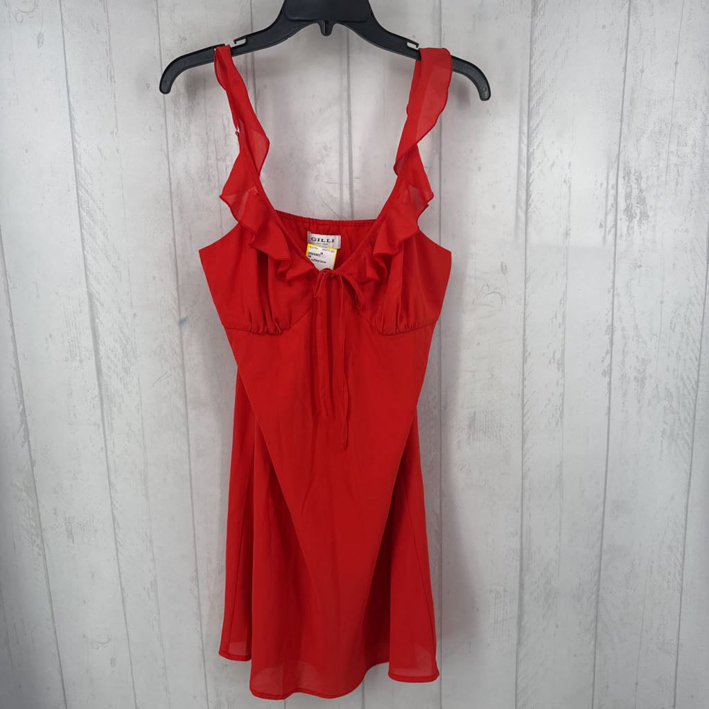 Sp ruffled bow front slvls dress