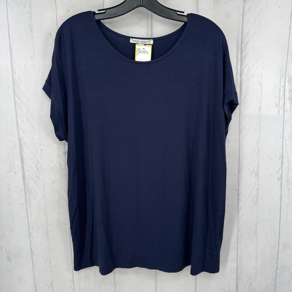 L round neck cap slv tee