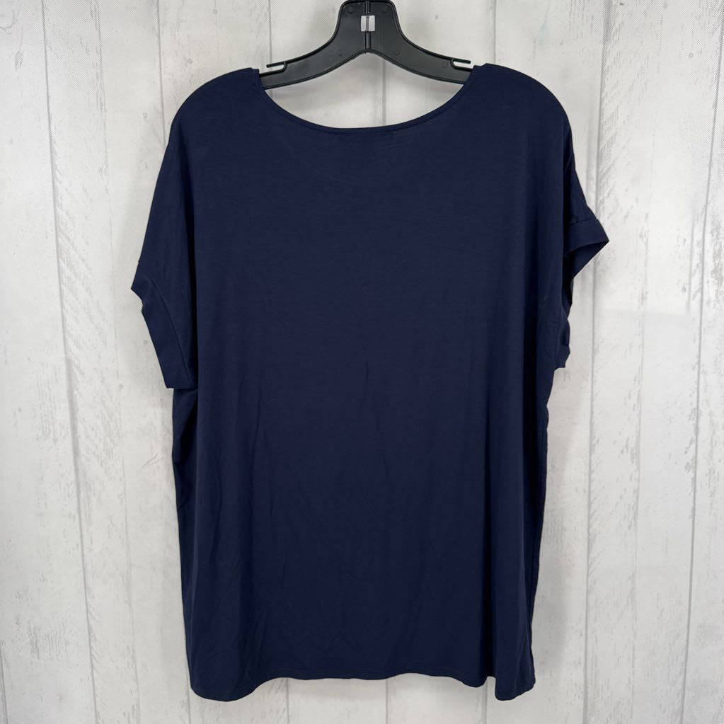 L round neck cap slv tee
