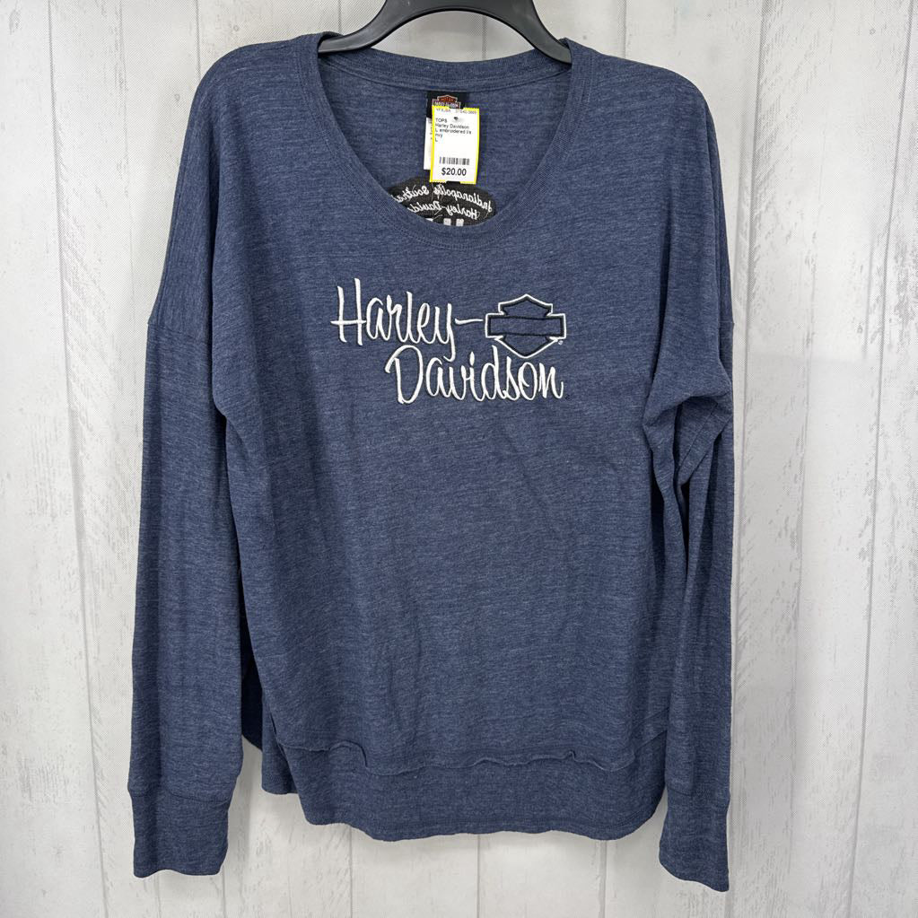 L embroidered l/s tee