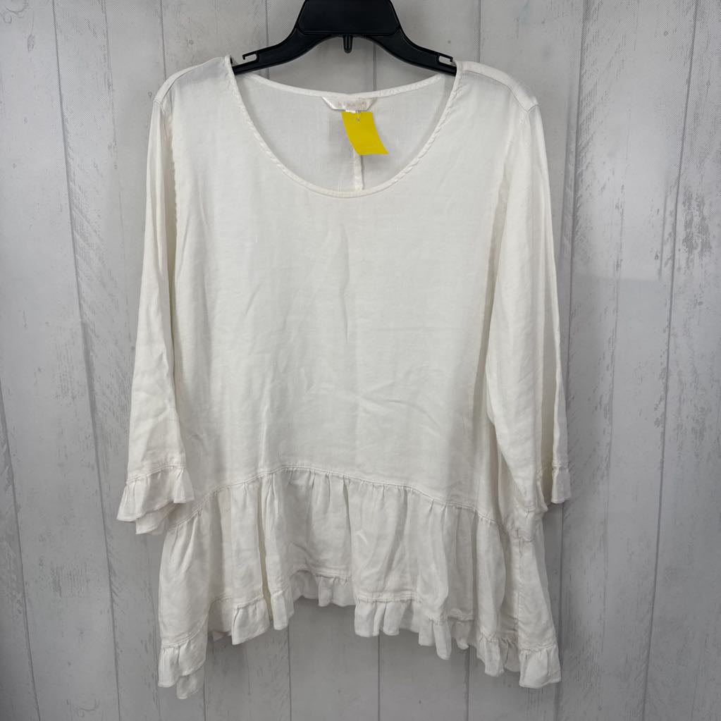 XL ruffled 3/4 slv top