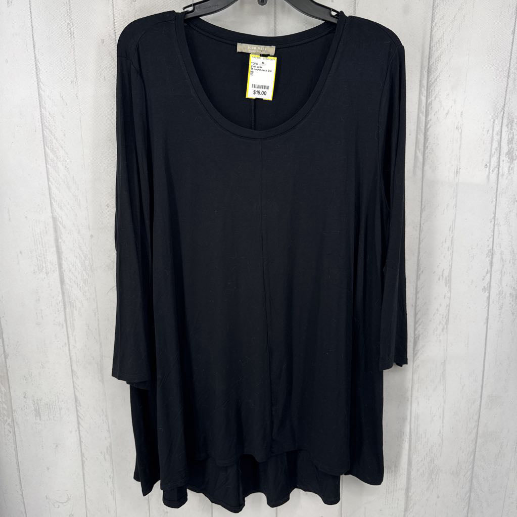 1X round neck 3/4 slv tunic