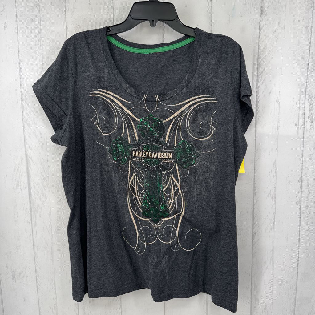 XL scoop neck graphic s/s tee-HD